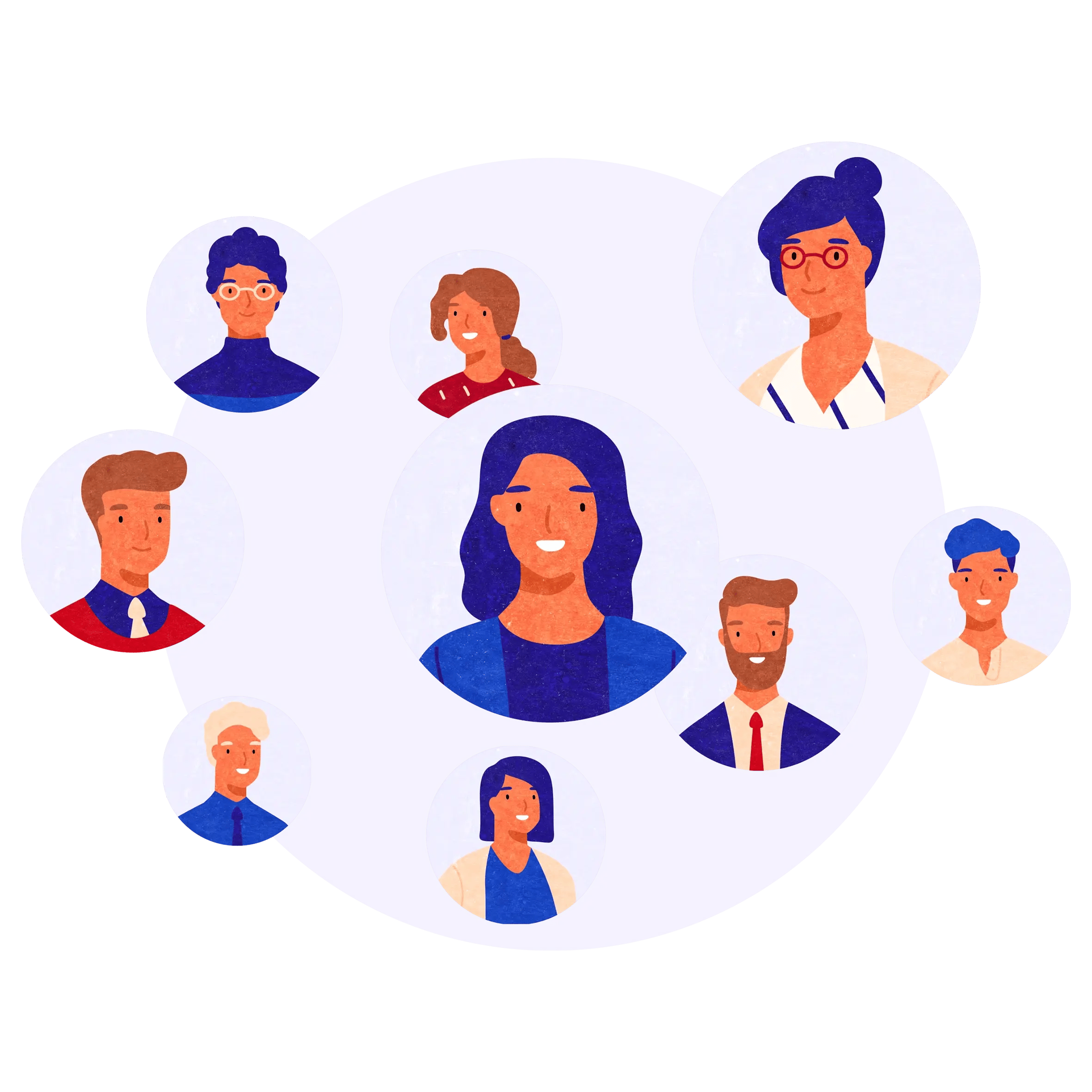 Acconomy illustration of different people
